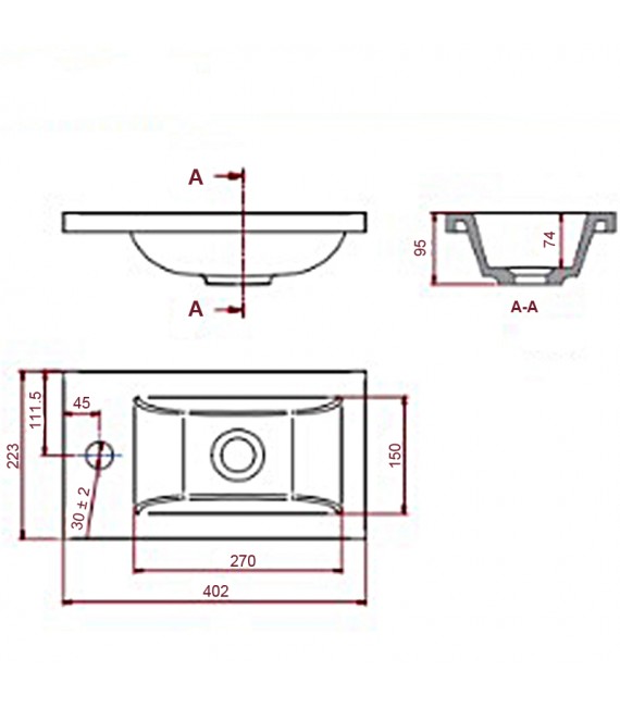 SALGAR 22899 MICRO Mueble+Lavabo Roble Calcedonia