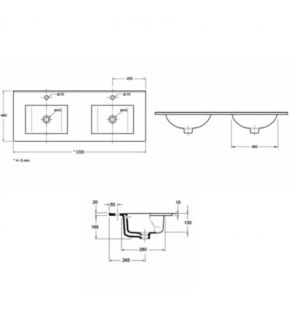 SALGAR 85151 ARENYS Mueble+Lavabo 120 Roble Eternity