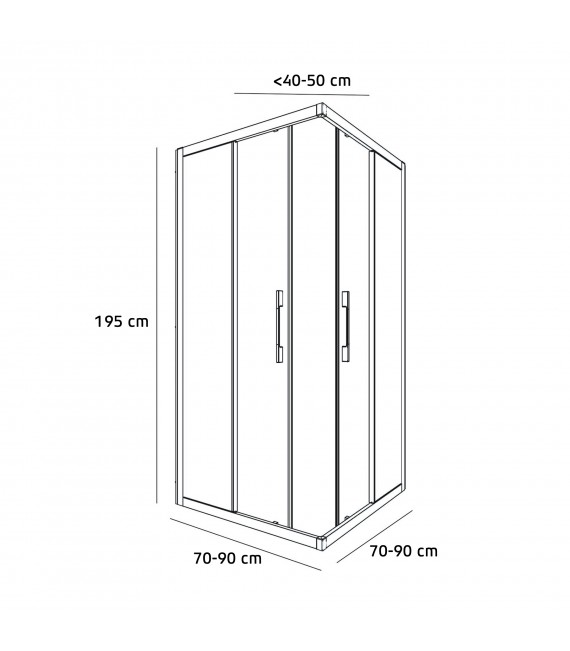 SALGAR CLEAR Mampara Cuadrada De Ducha