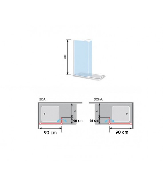 KASSANDRA FR423 FRESH Mampara Fijo+Abatible Derecha
