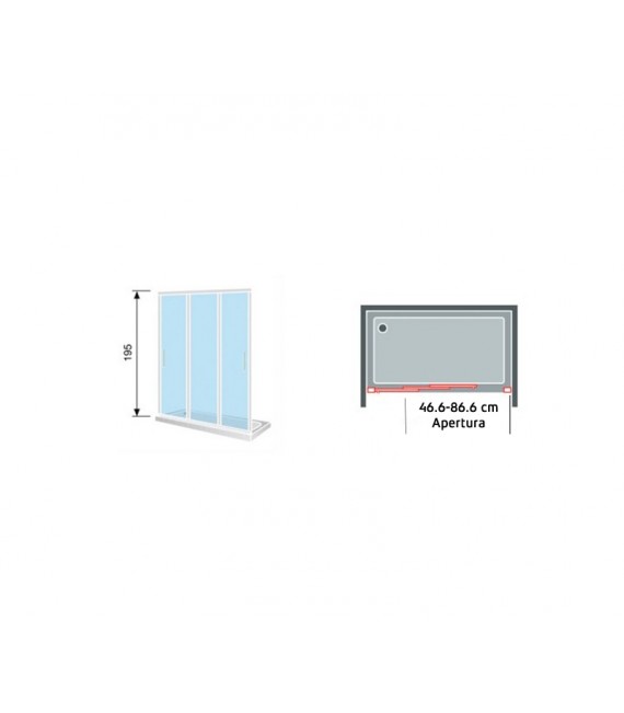 KASSANDRA CITY Frontal Ducha Transparente