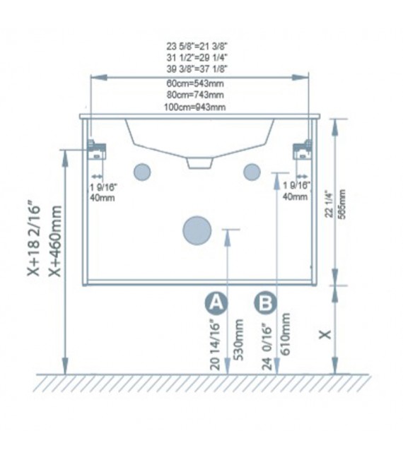 ROYO VITALE Conjunto Mueble 3 Cajones F-46 Fumé Mate