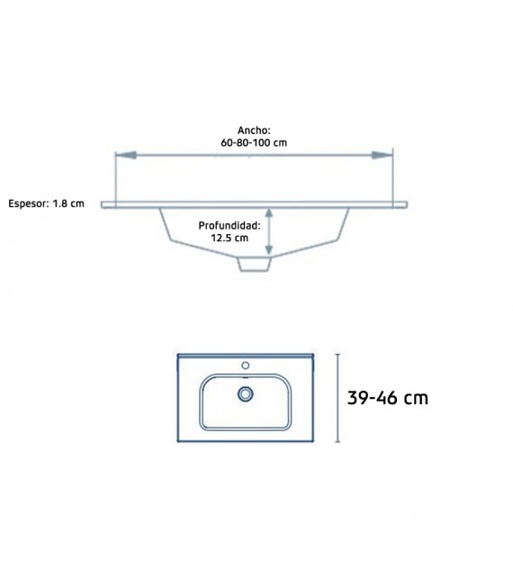 ROYO VITALE Mueble+Lavabo 3 Cajones F-39 Fumé Mate