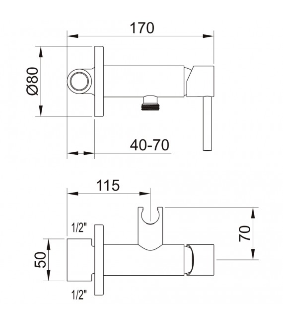 CLEVER 61117 SHATTAF Grifo Empotrar Higiénico