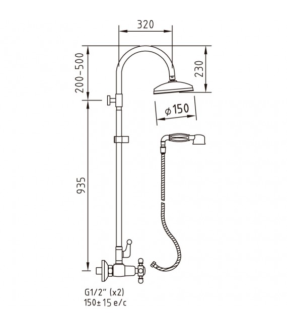 CLEVER 96154 Conjunto Bm Ducha Extensible With2 Antigona