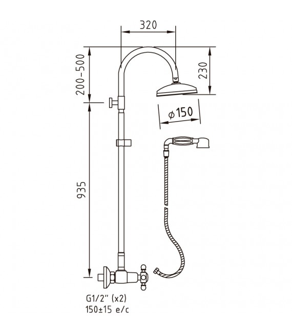 CLEVER 96746 Conjunto Term Ducha Extensible With2 Antigona