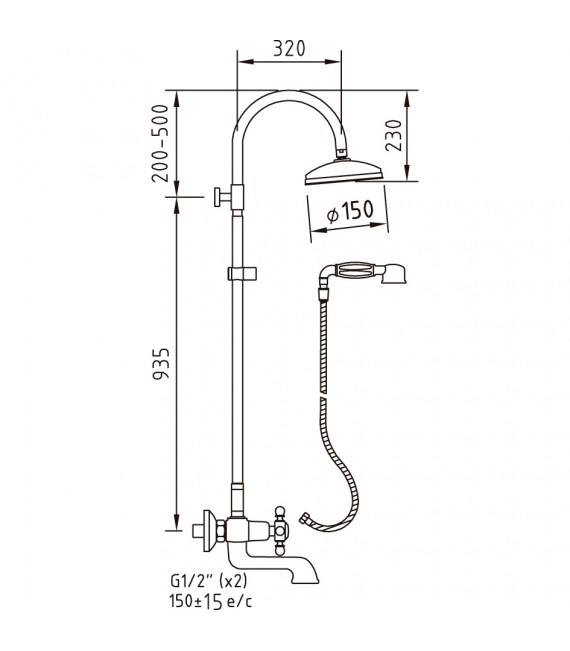CLEVER 96747 Conjunto Bm Baño-Ducha Extensible With2 Antigona