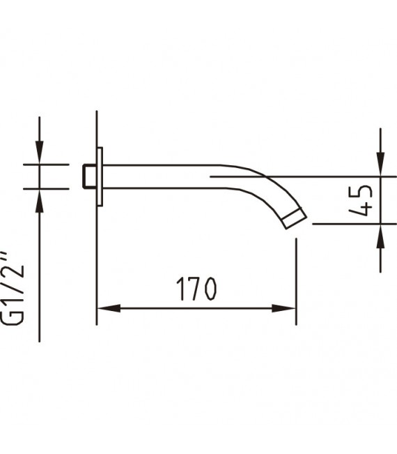 CLEVER 97368 Caño Baño Mural Laton 170Monomando Mikura
