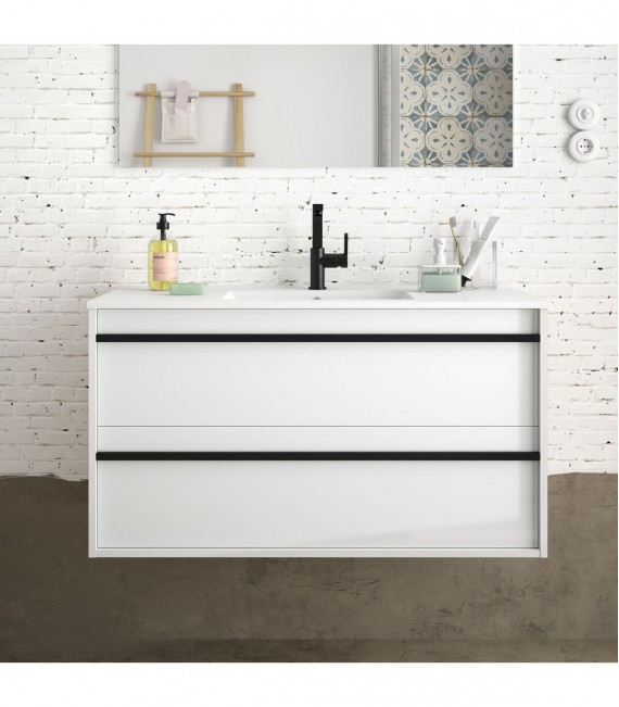 SALGAR ATTILA Mueble+Lavabo Blanco Brillo