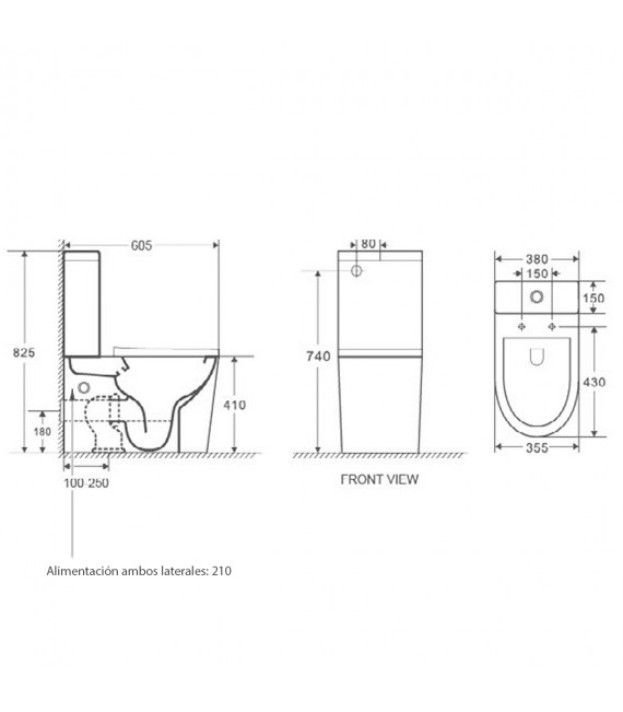 AQUORE 09382 TURIN Inodoro Completo Blanco
