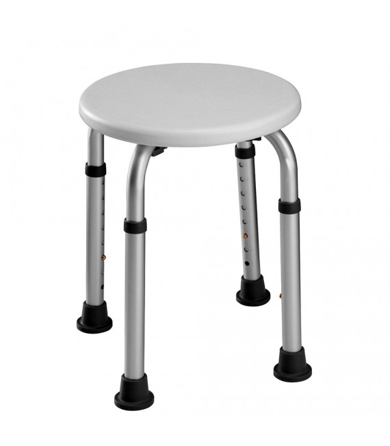 LLAVISAN L144094 Banqueta Ducha Redonda aluminio y blanco