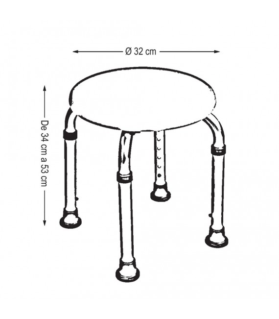 LLAVISAN L144094 Banqueta Ducha Redonda aluminio y blanco