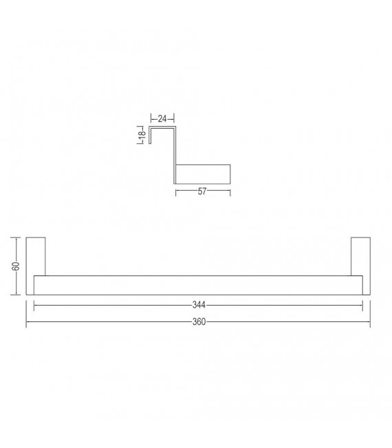 LLAVISAN L322294 Toallero lateral sin taladros para mueble Eco 36
