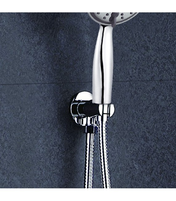 LLAVISAN L295734 Soporte Ducha con toma Redondo Cromo