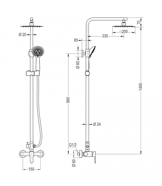 LLAVISAN L124314 SIOUX ROUND PLUS Columna Ducha monomando