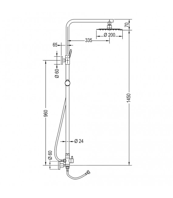 LLAVISAN L122334 QUAD PLUS Columna Ducha Sin Grifo