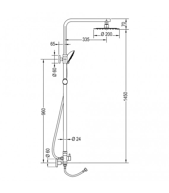 LLAVISAN L122324 ROUND PLUS Columna Ducha Sin Grifo