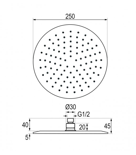 LLAVISAN L112634 Rociador efecto lluvia Redondo 25cm