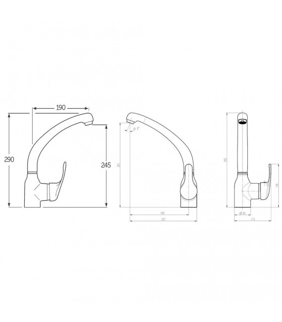 LLAVISAN L162244 FORTE Grifo de cocina monomando