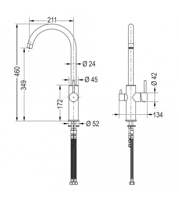 LLAVISAN L164414 PANAMERA Grifo de cocina monomando