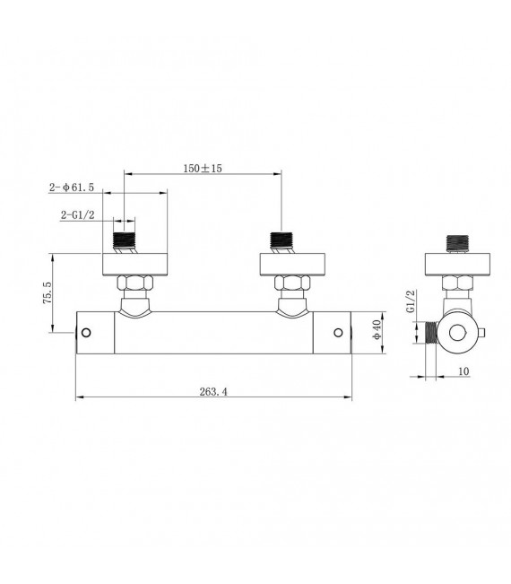 LLAVISAN L155814 PARÍS Grifo Ducha termostática Zinc