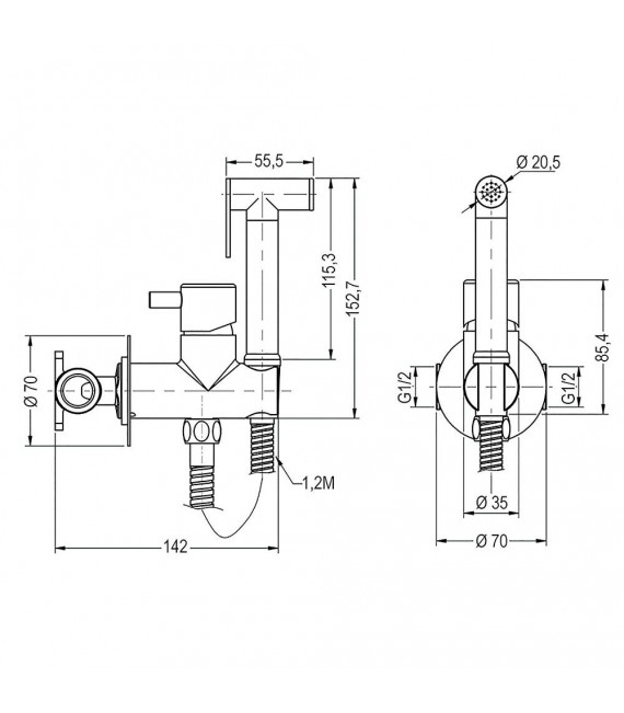 LLAVISAN L155374 Grifo de empotrar monomando Hidroescobilla