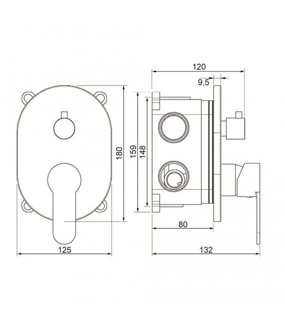 LLAVISAN L155624 SIOUX Grifo de empotrar monomando Redondo Pared