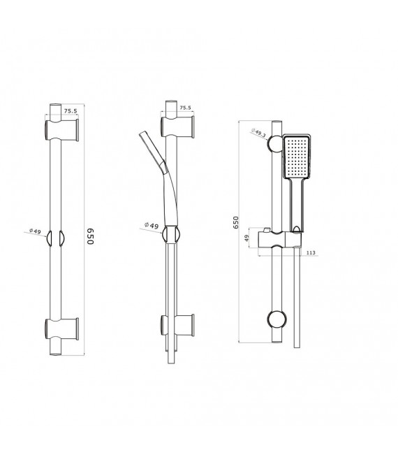LLAVISAN L345884 BERLÍN Kit barra Ducha con maneral
