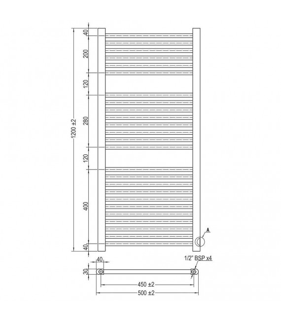 LLAVISAN L305804 Secatoallas toallero circuito calefacción Cromado 1200