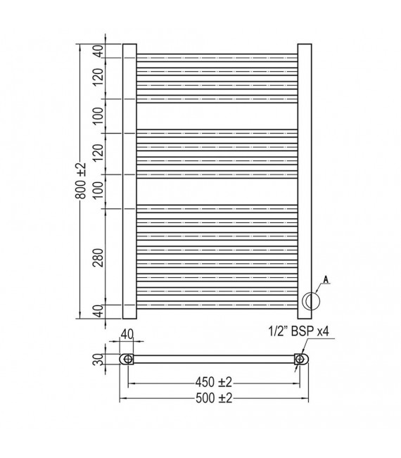 LLAVISAN L305794 Secatoallas toallero circuito calefacción Cromado 800