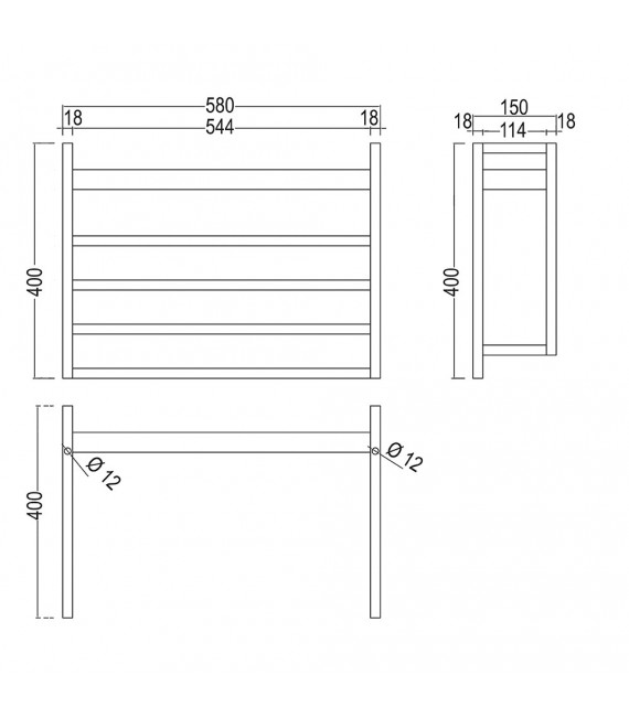 LLAVISAN L305844 FUSSION Secatoallas toallero eléctrico blanco mate