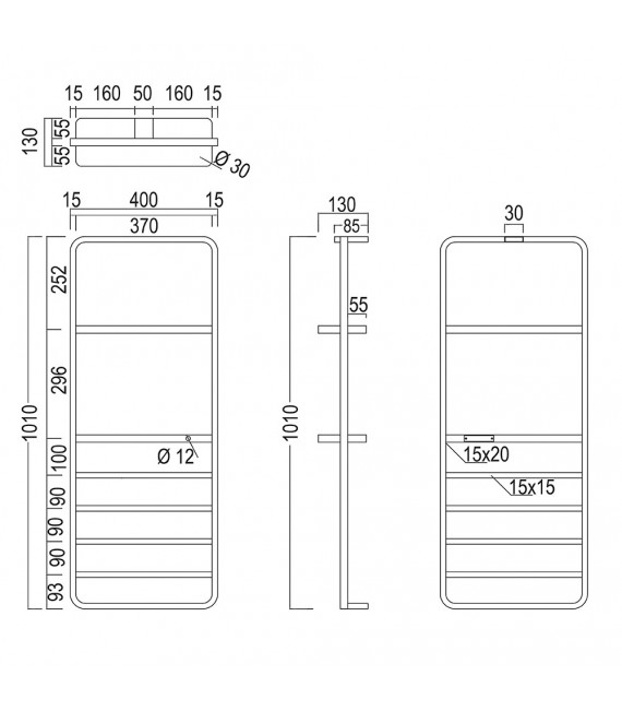 LLAVISAN L305854 LEVEL Secatoallas toallero eléctrico blanco mate