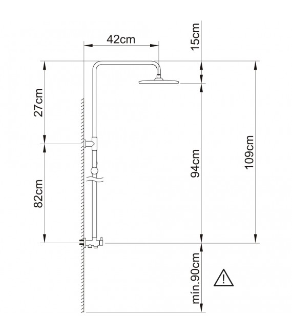 CLEVER 61026 Conjunto Barra Ducha 2 vías Panam Evo Xtreme Kit