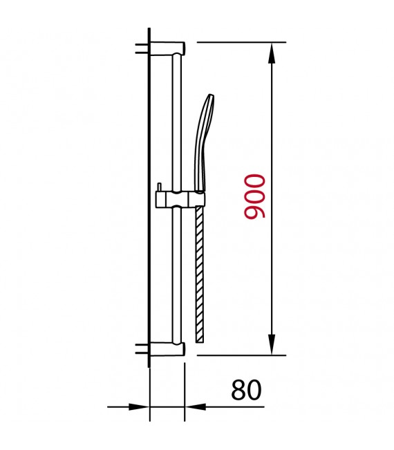 CLEVER 99625 Conjunto Barra Ducha Abs Ø19X900 3F City Air