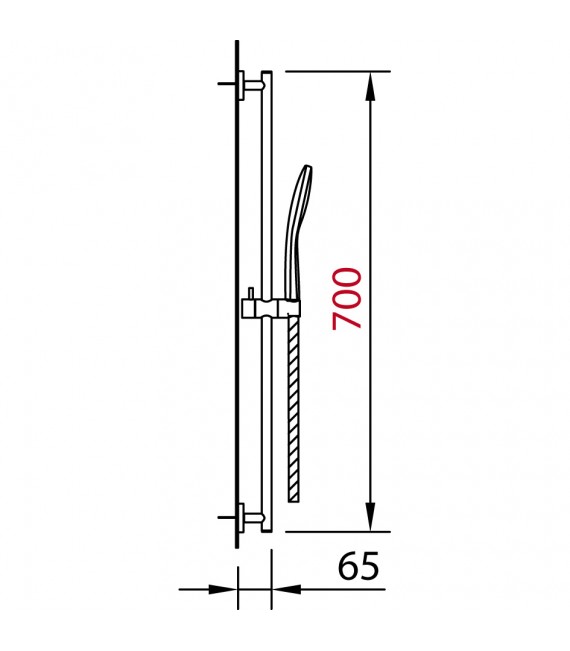 CLEVER 99627 Conjunto Barra Ducha Abs Ø19X700 3F Style
