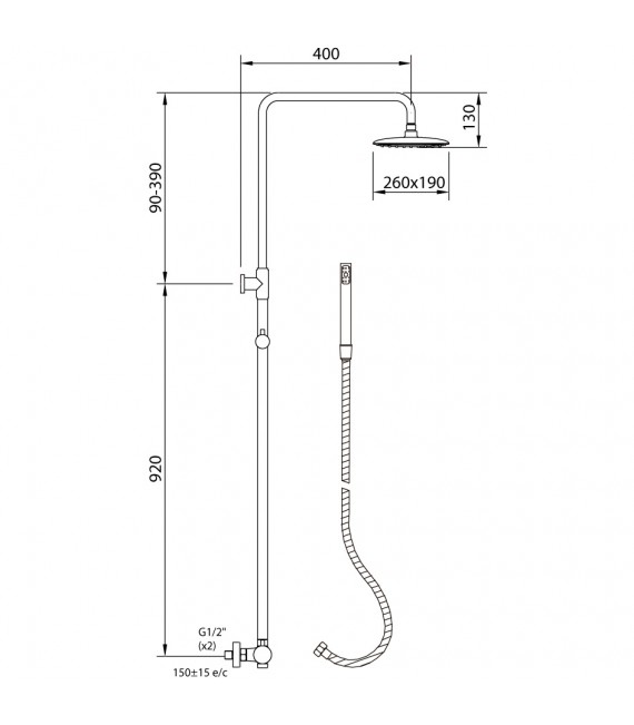 CLEVER 99727 Conjunto Monomando Ducha Extensible Ec3 Start Xtreme