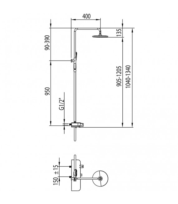 CLEVER 99731 Conjunto Term Ducha Extensible Nine Elegance