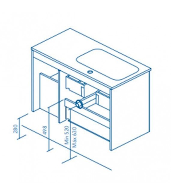 ROYO ALFA Mueble Con Lavabo 90 Blanco