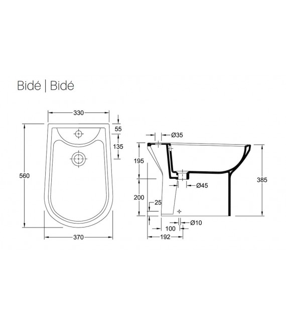 VALADARES 13411002 OCEANUS Bidé Blanco