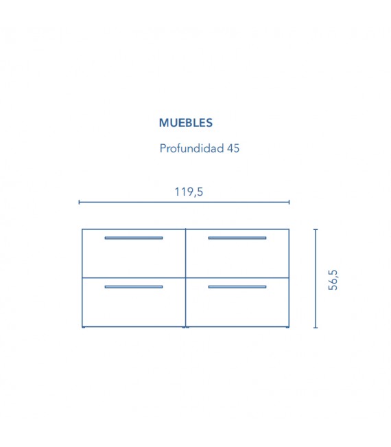 ROYO C0071390 EASY Mueble+Lavabo 120 Blanco