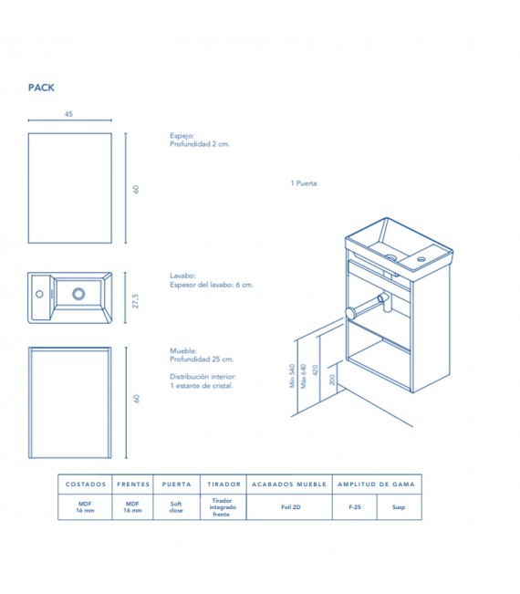 ROYO C0072010 ENJOY Conjunto Mueble 45 Roble