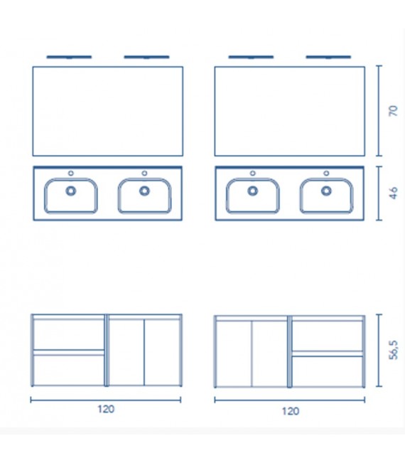 ROYO C0072685 SANSA Conjunto Mueble 120 Blanco