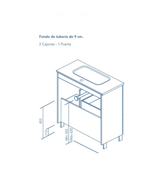 ROYO CONFORT Mueble+Lavabo Fumé Arenado