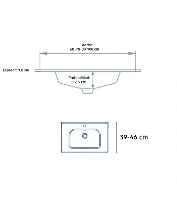 ROYO EASY Mueble+Lavabo Antracita Brillo
