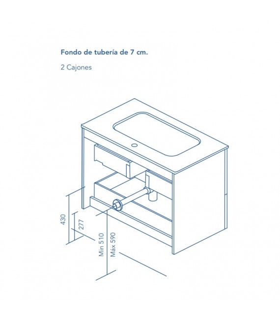 ROYO EASY Mueble+Lavabo Wengué Arenado