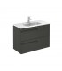 ROYO VITALE Mueble+Lavabo Con 2 Cajones F-39 Cms Gris Nature