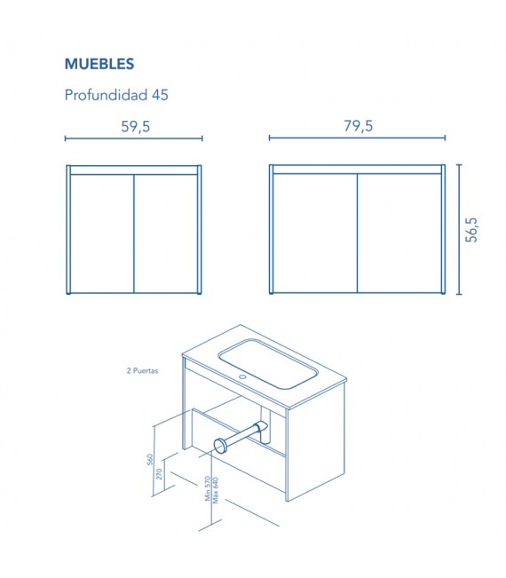 ROYO SANSA Conjunto 2 Puertas Antracita