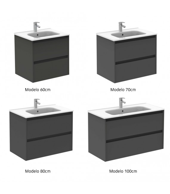ROYO SANSA Mueble+Lavabo 2 Cajones Antracita