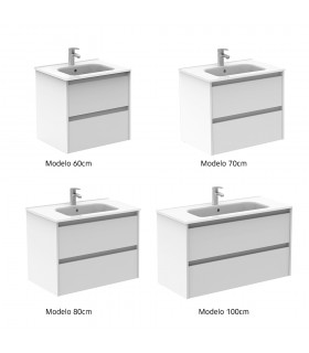 ROYO SANSA Mueble+Lavabo 2 Cajones Blanco
