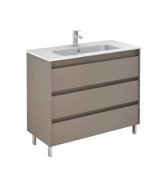 ROYO SANSA Mueble+Lavabo 3 Cajones Fumé Arenado